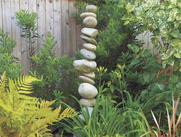 Stone Totem Pole For Healing Garden